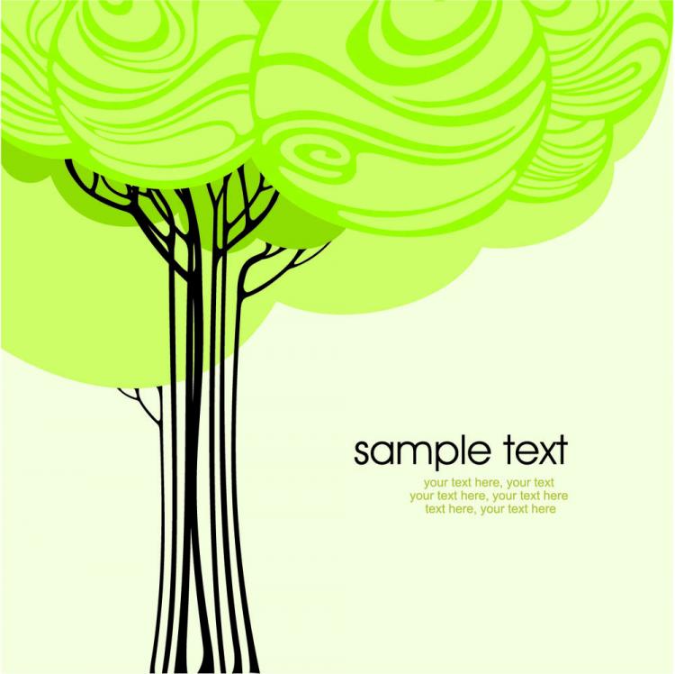 free vector Green tree illustration series 02 vector